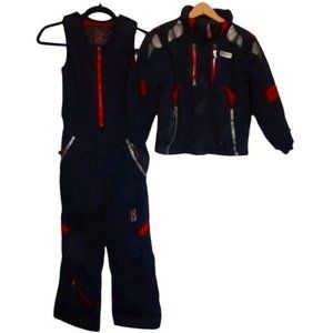 SPYDER Boys 2 Piece Ski Jacket & Pants Red & Black Size 7